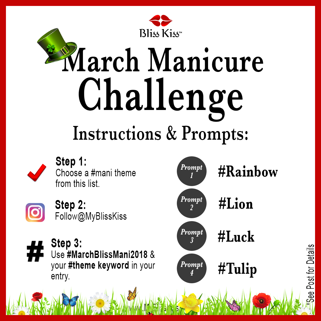 March Bliss Kiss Manicure Challenge