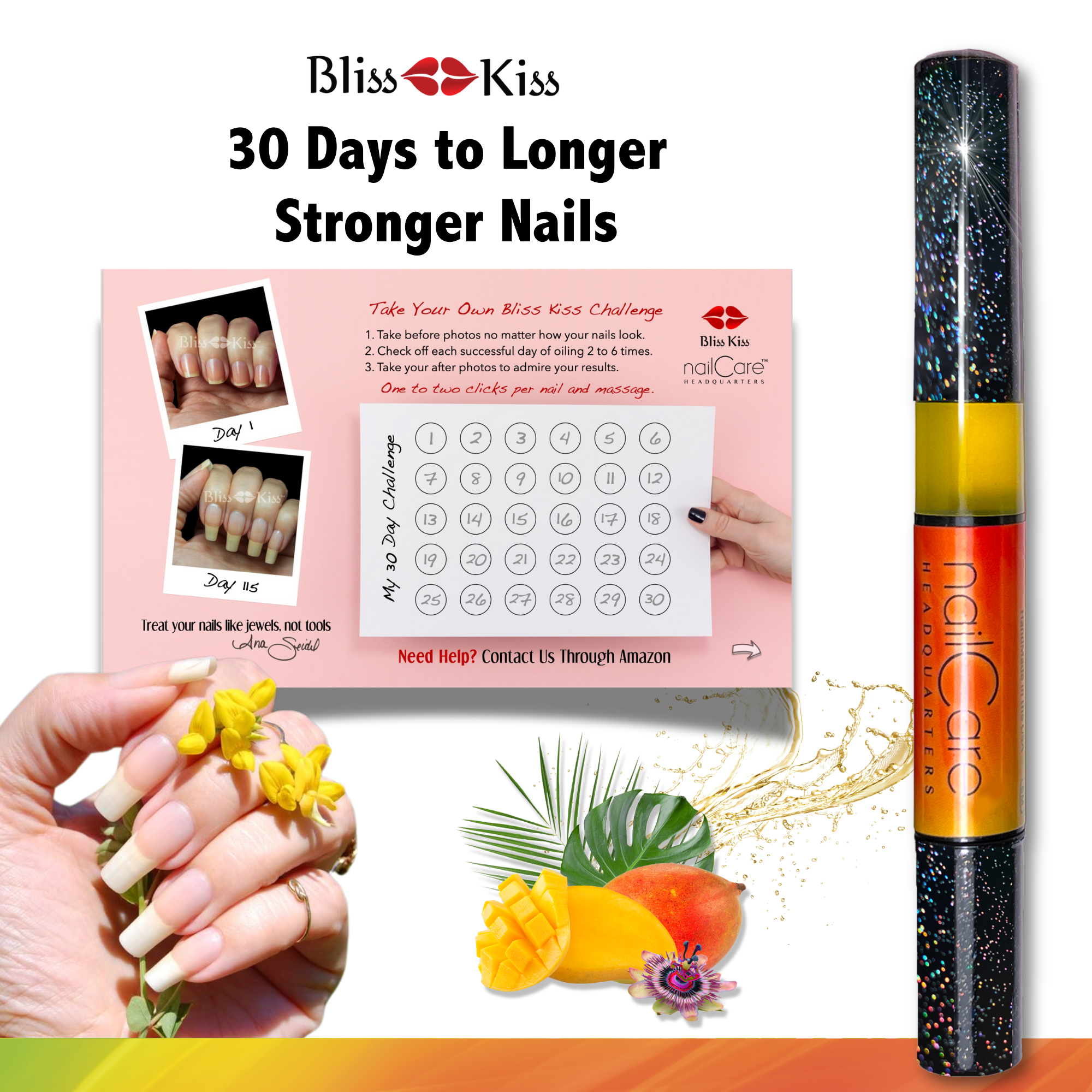 1-Pen: HOLO Twist Simply Pure™ Nail Oil Pen - 2ml Travel Sized - Bali Mango