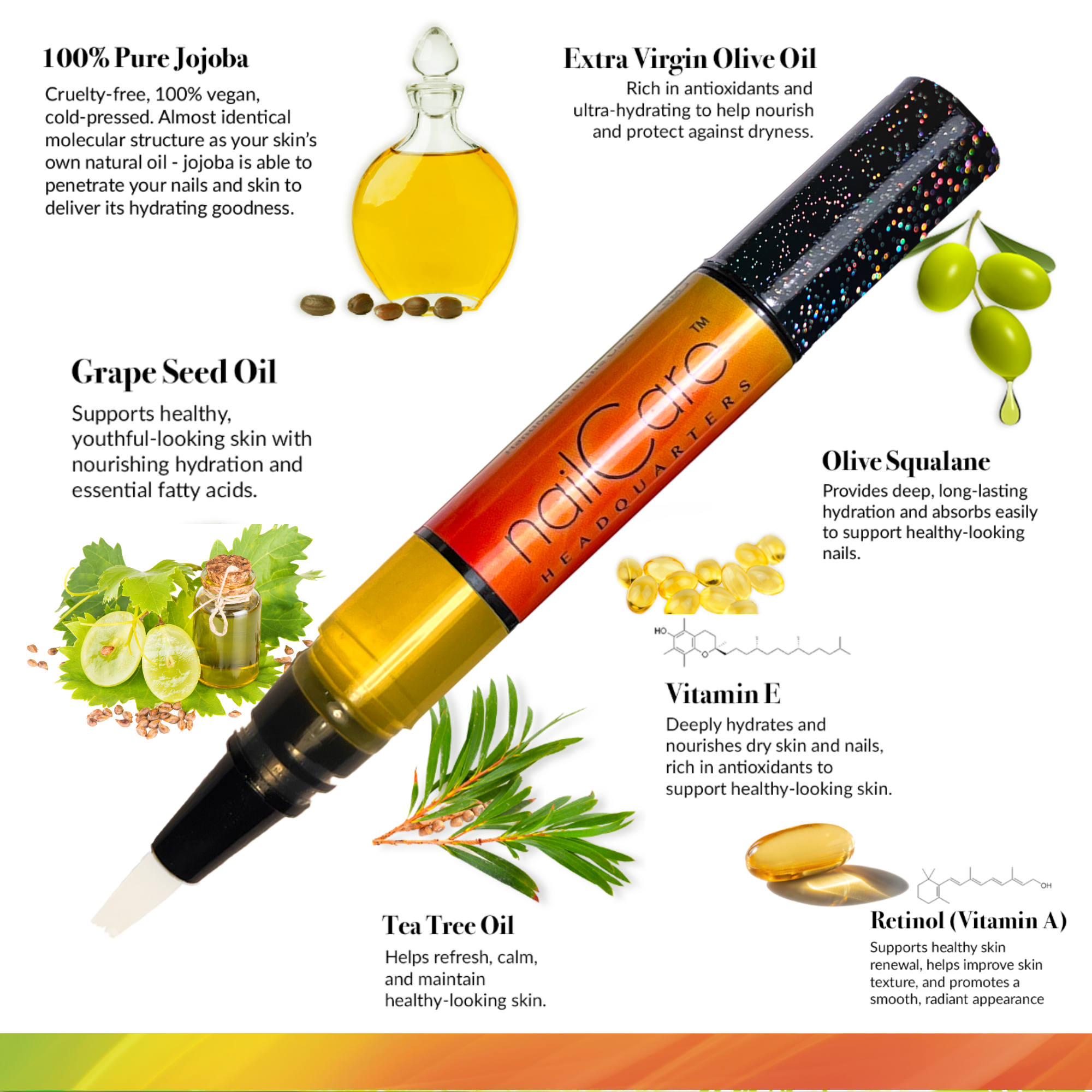 1-Pen: HOLO Twist Simply Pure™ Nail Oil Pen - 2ml Travel Sized - Bali Mango