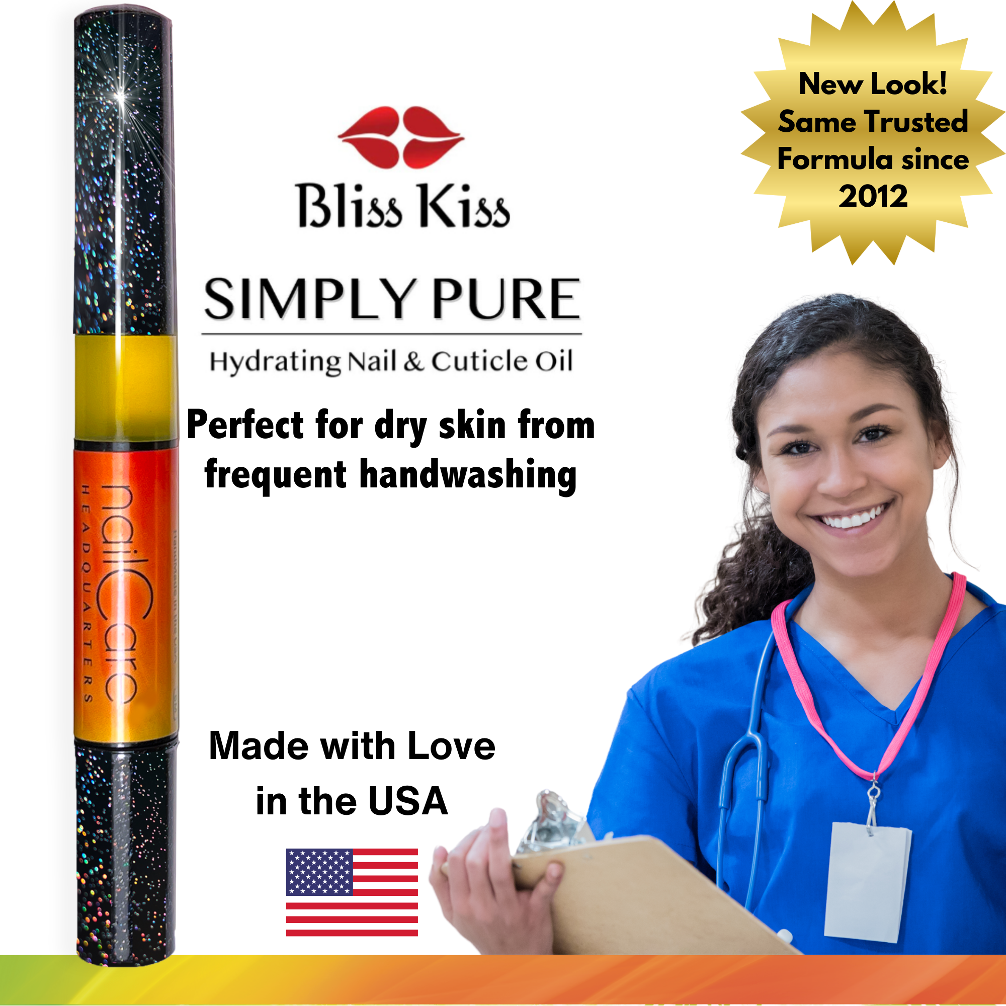 1-Pen: HOLO Twist Simply Pure™ Nail Oil Pen - 2ml Travel Sized - Bali Mango