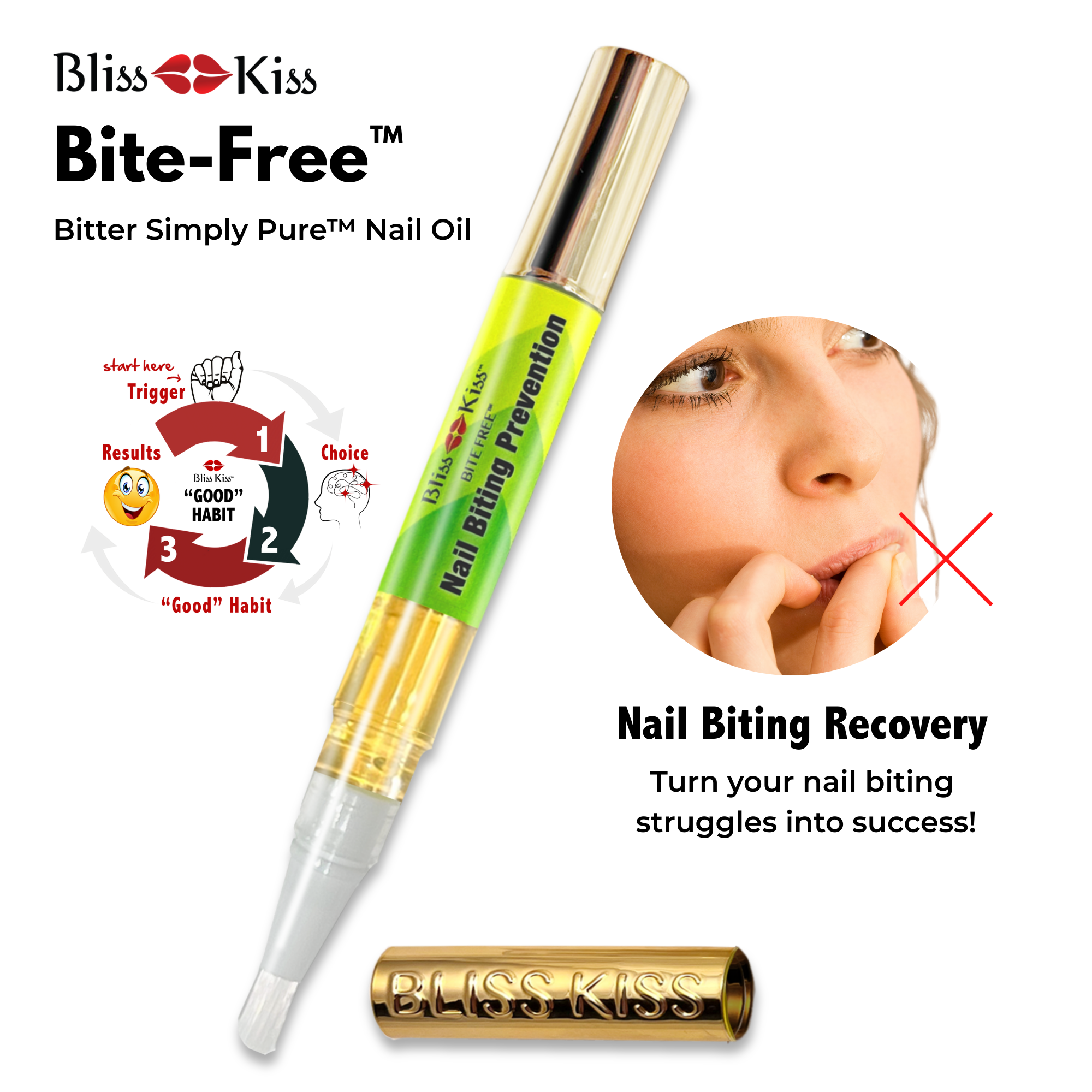 Bite Free™ Nail Biting Prevention | Simply Pure™ Nail & Cuticle Oil Bitter Formula