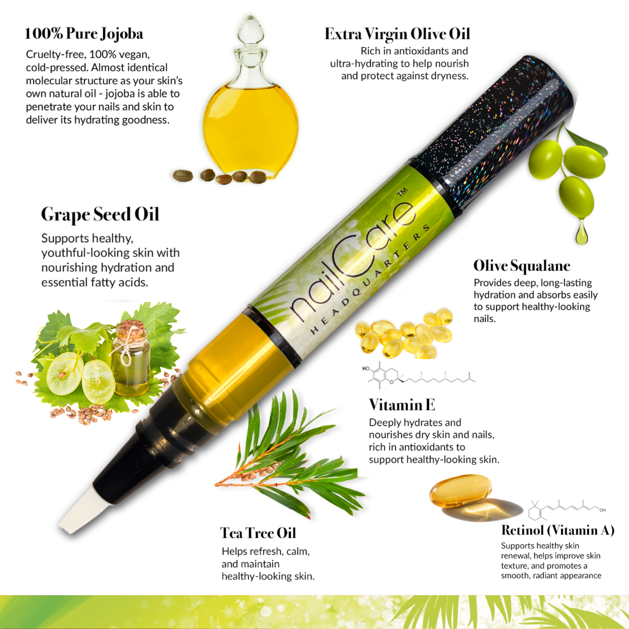 1-Pen: HOLO Twist Simply Pure™ Nail Oil Pen - 2ml Travel Sized - Coconut Lime Verbena