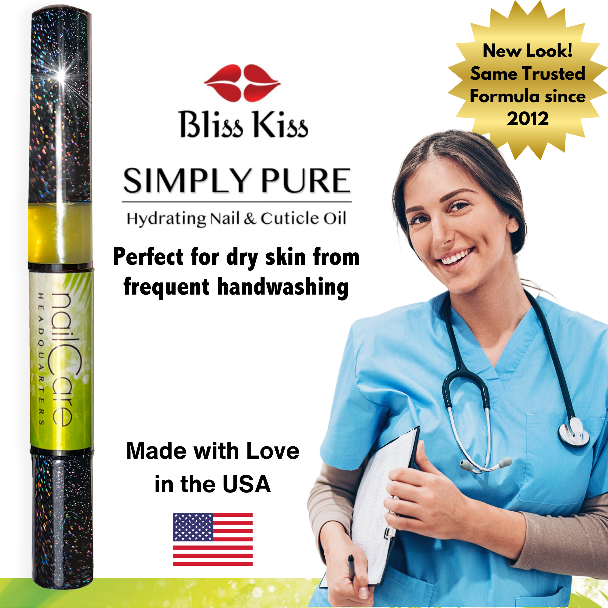 1-Pen: HOLO Twist Simply Pure™ Nail Oil Pen - 2ml Travel Sized - Coconut Lime Verbena