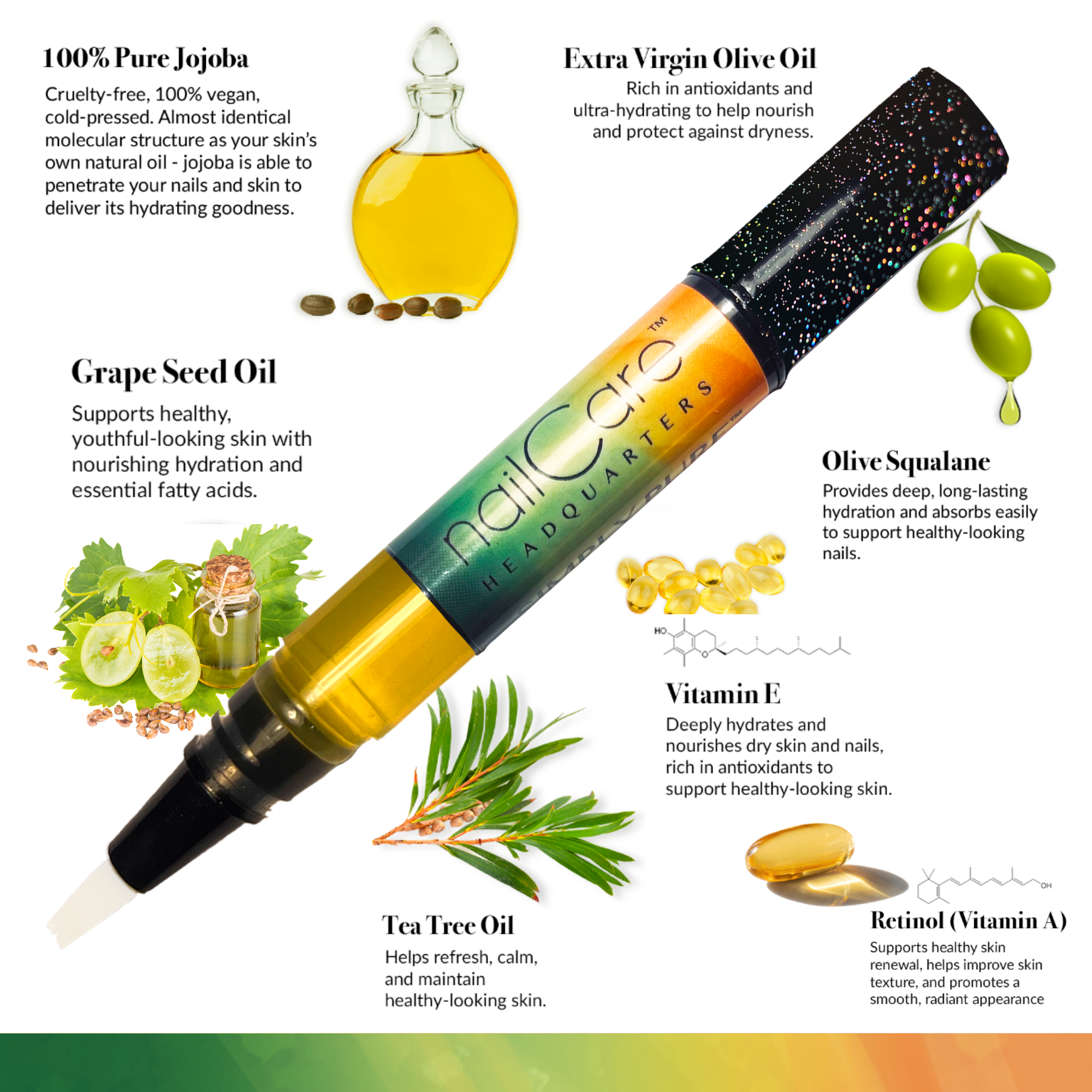1-Pen: HOLO Twist Simply Pure™ Nail Oil Pen - 2ml Travel Sized - Cucumber Melon