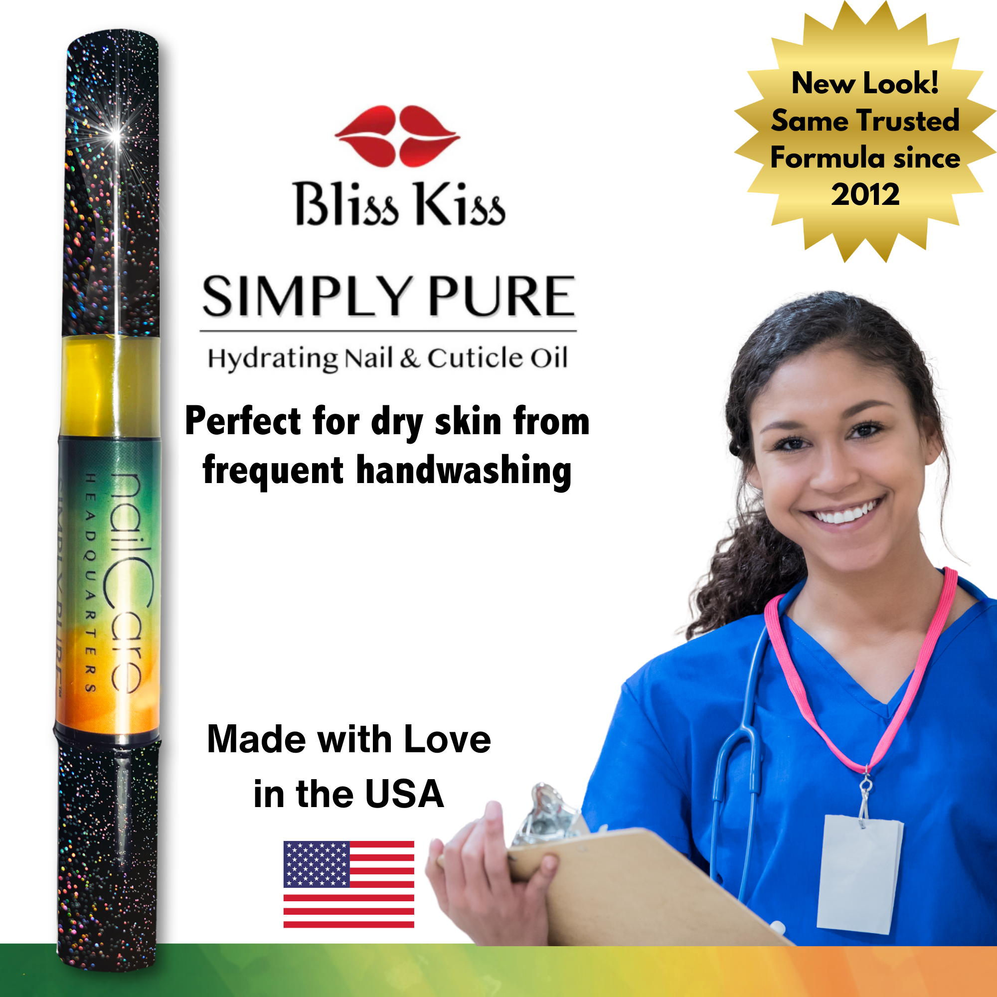 1-Pen: HOLO Twist Simply Pure™ Nail Oil Pen - 2ml Travel Sized - Cucumber Melon