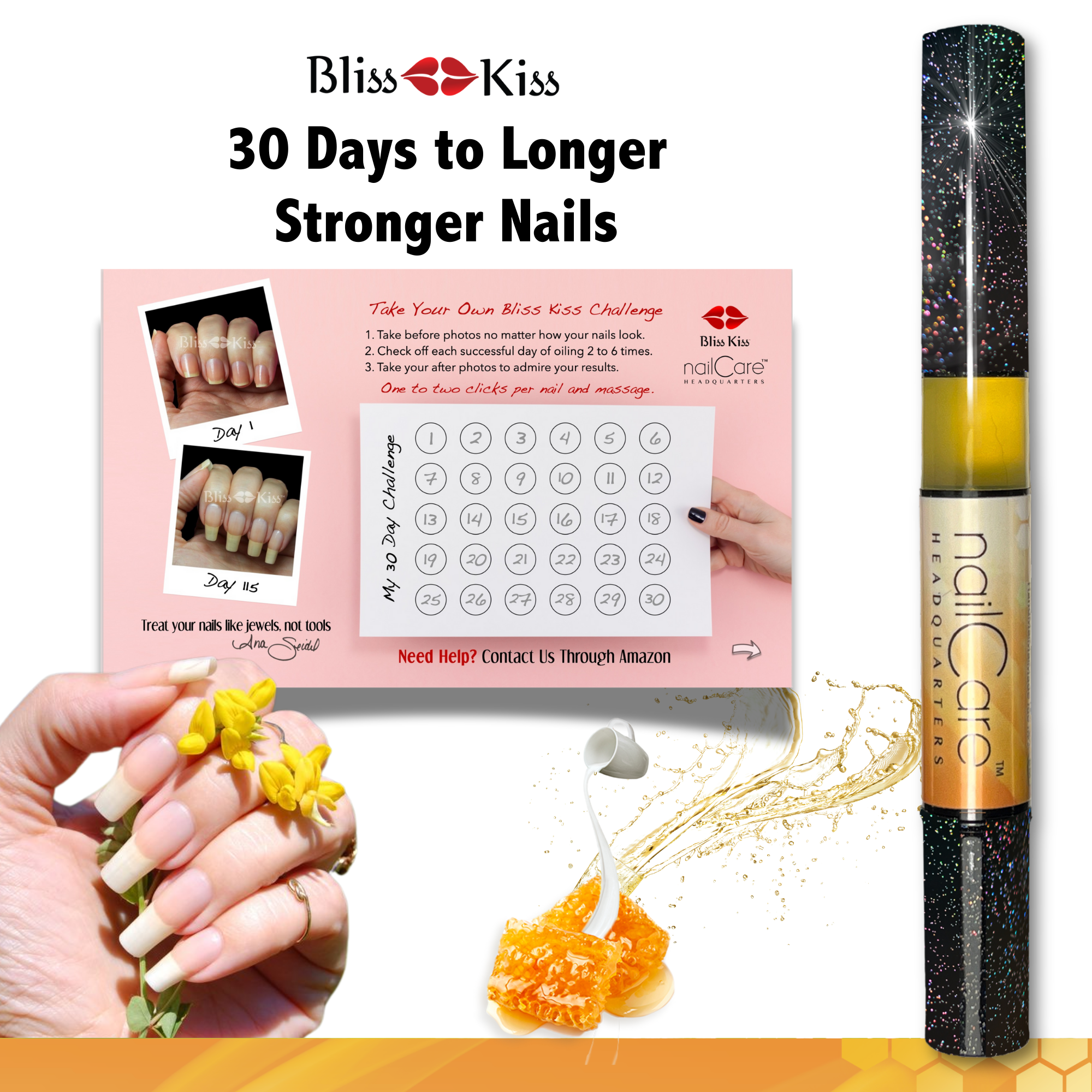 1-Pen: HOLO Twist Simply Pure™ Nail Oil Pen - 2ml Travel Sized - Milk & Honey