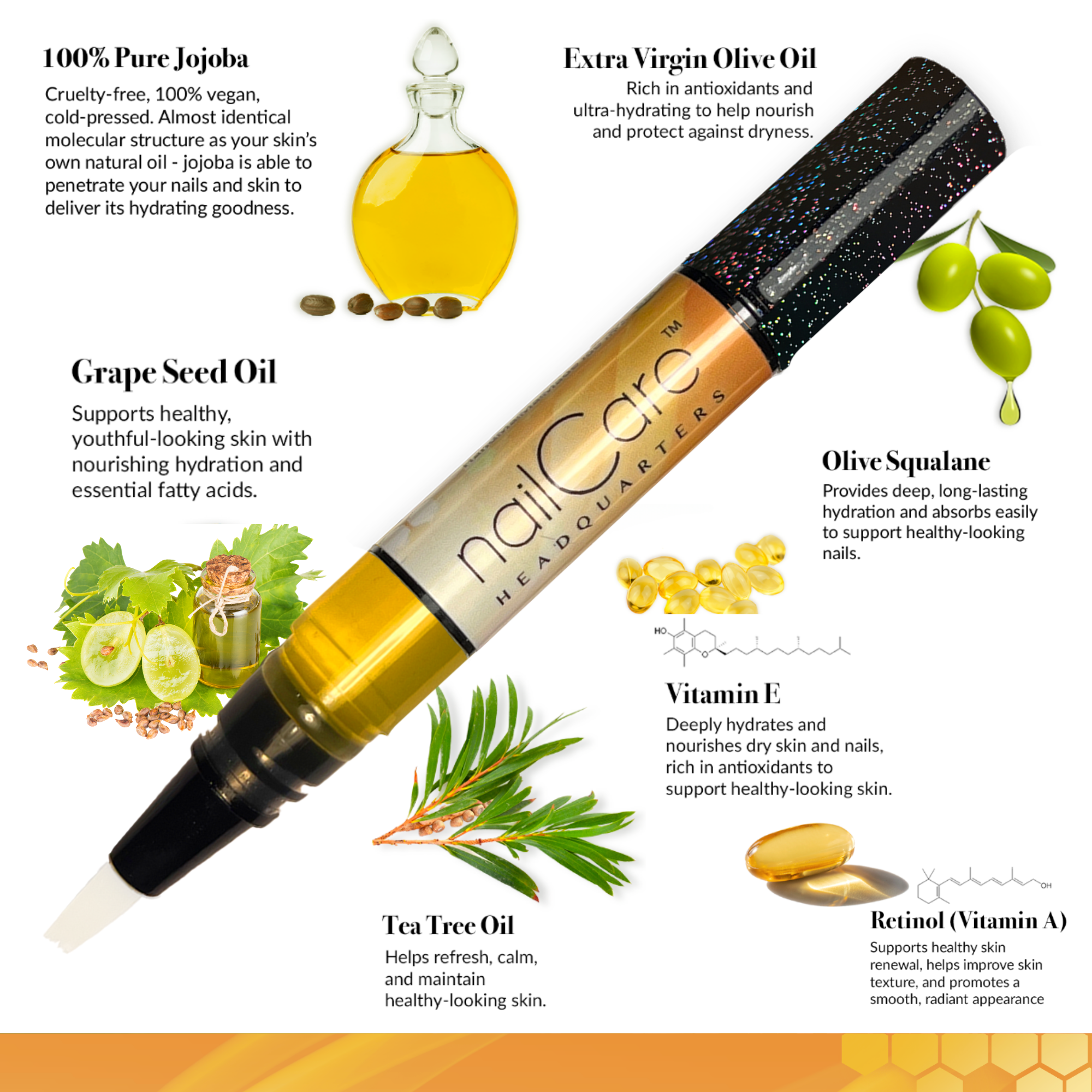 1-Pen: HOLO Twist Simply Pure™ Nail Oil Pen - 2ml Travel Sized - Milk & Honey