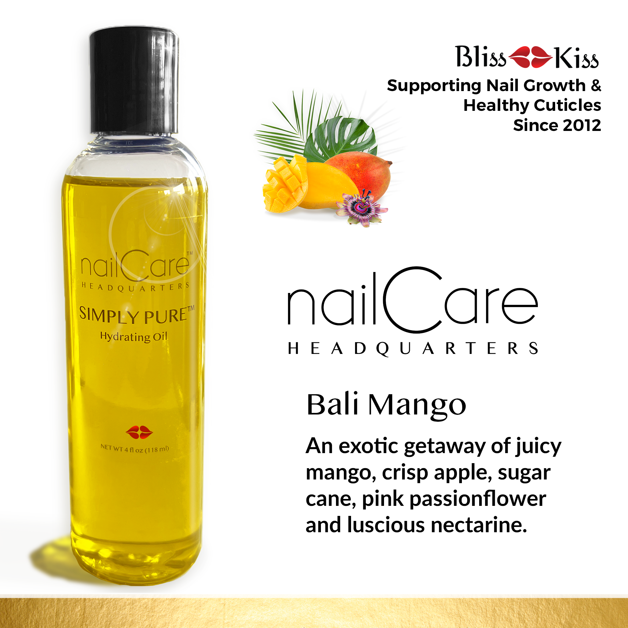 Nail Care Headquarters™ Simply Pure™ Hydrating Oil - 4 oz (118 ml)  Bottle | Bali Mango