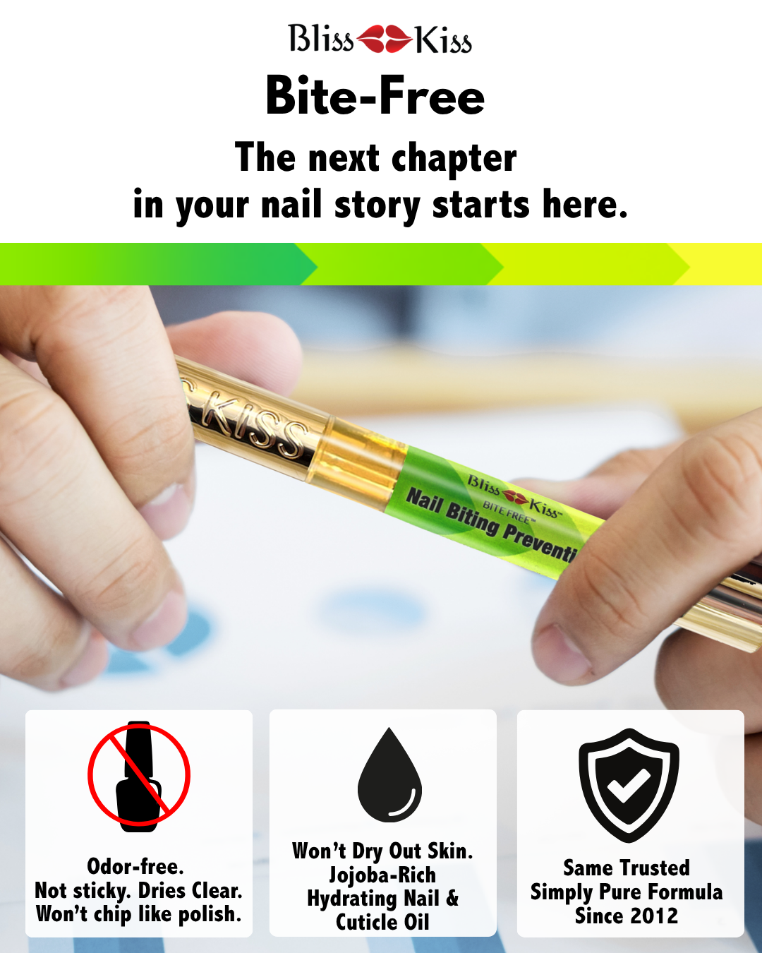 Bite Free™ Nail Biting Prevention | Simply Pure™ Nail & Cuticle Oil Bitter Formula