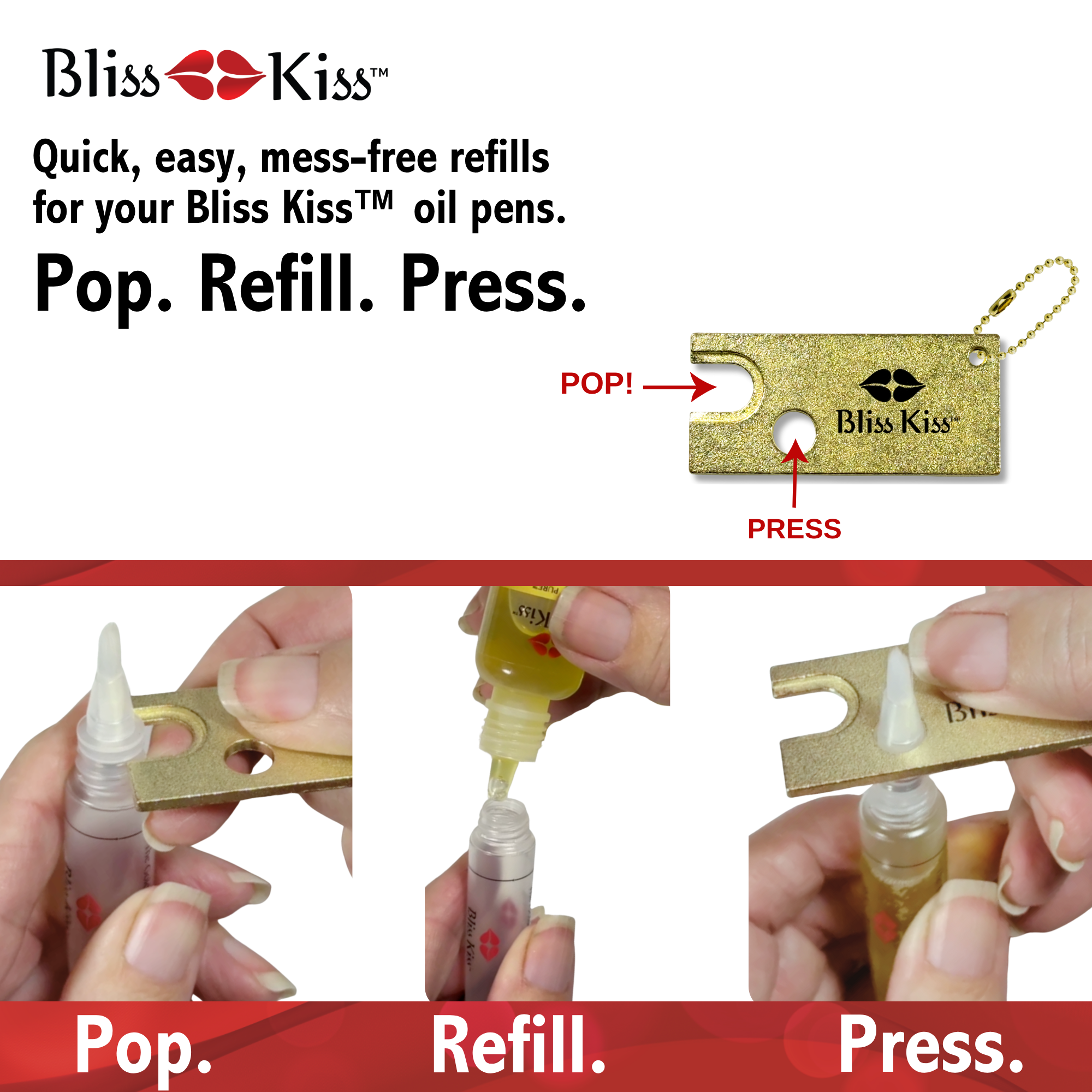 The Refill Buddy: Bliss Kiss™ Refillable Nail Oil Pen Tool
