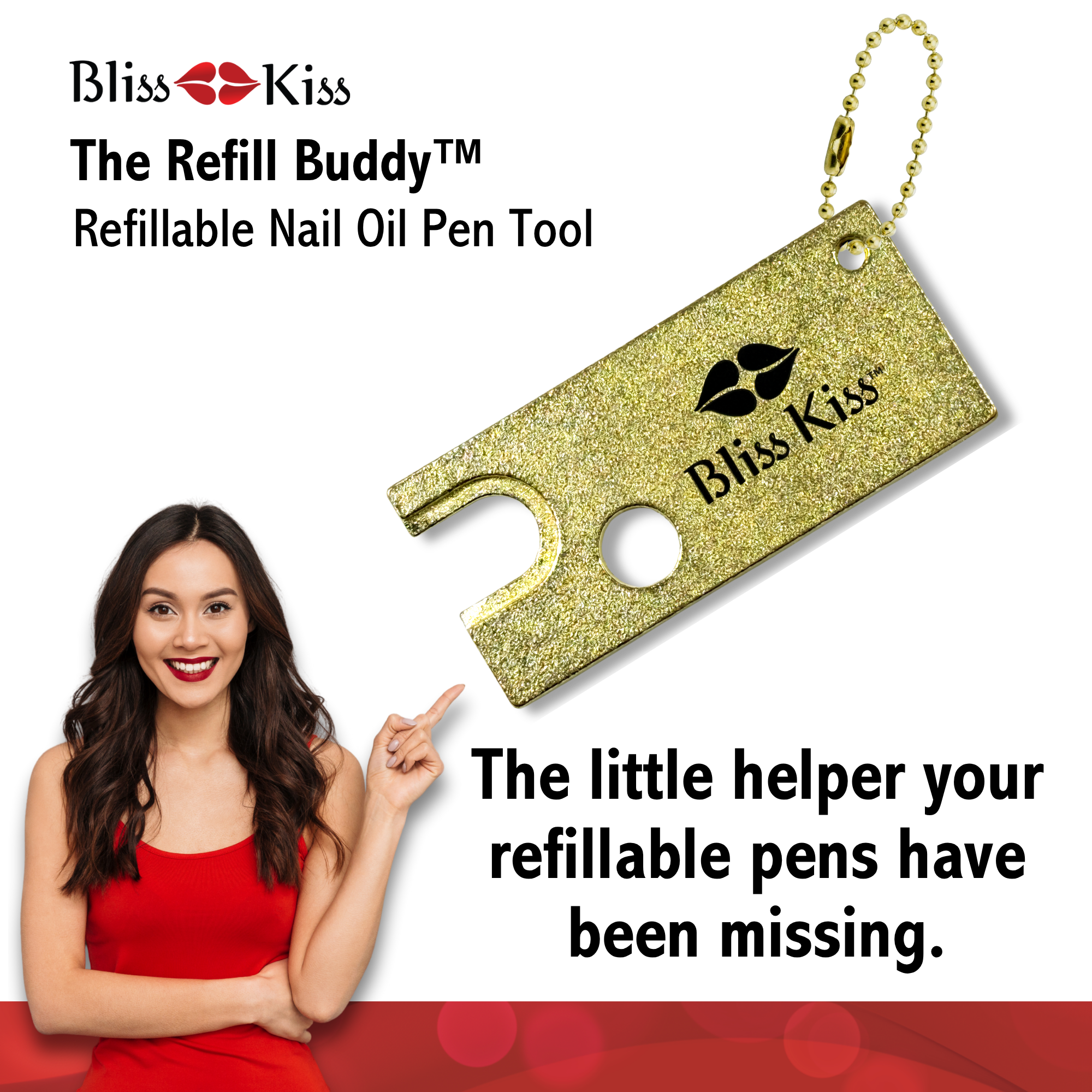 The Refill Buddy: Bliss Kiss™ Refillable Nail Oil Pen Tool
