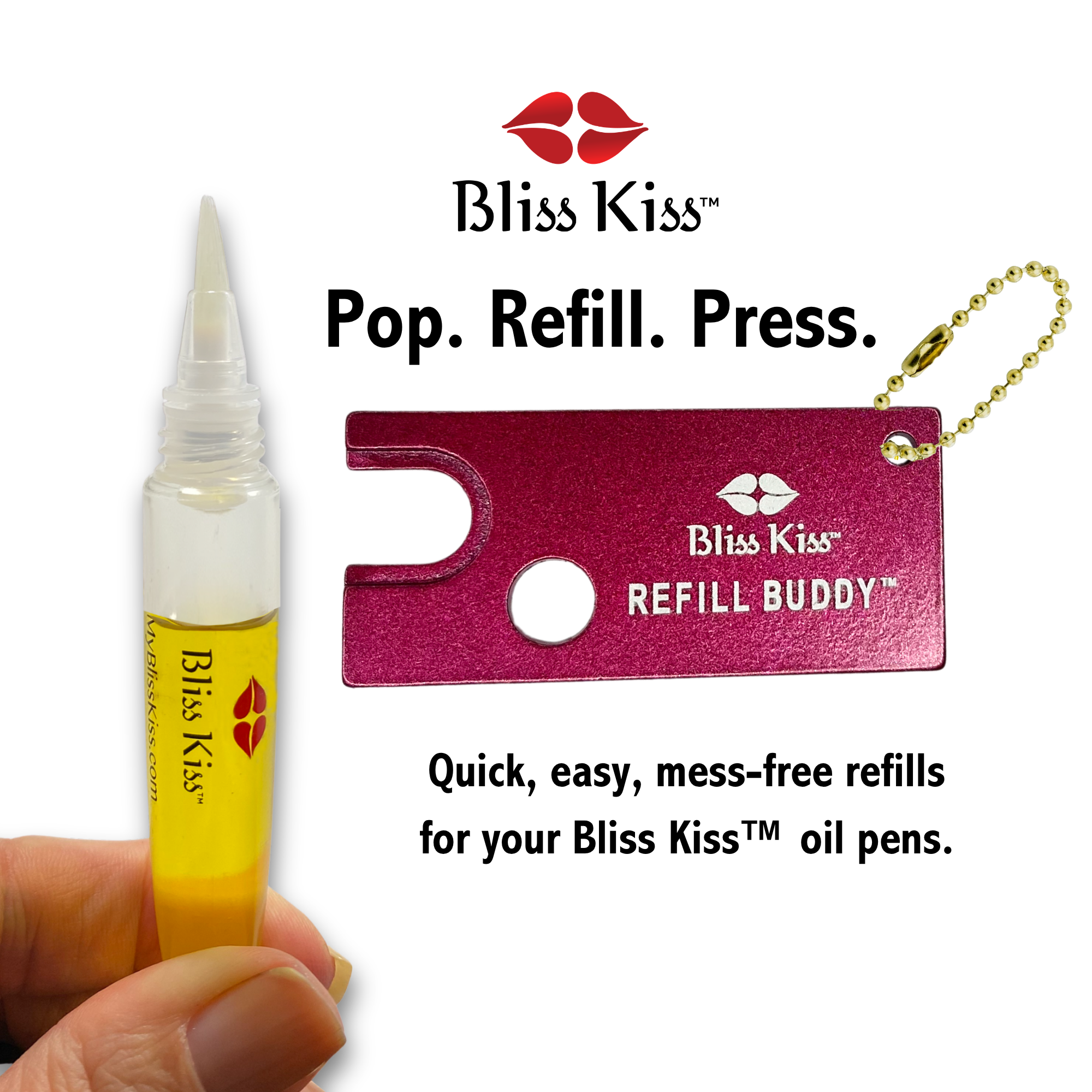 The Refill Buddy: Bliss Kiss™ Refillable Nail Oil Pen Tool